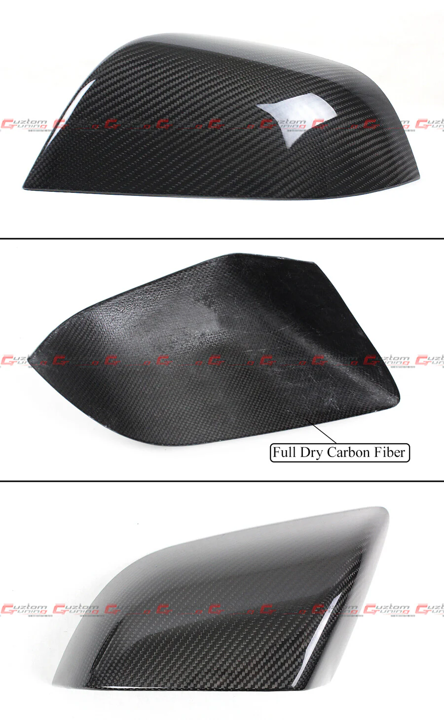 For 2020-2024 Tesla Model Y Add-On Real Carbon Fiber Side Mirror Covers Cap - Image 3