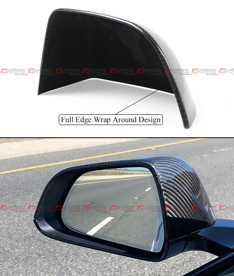 For 2020-2024 Tesla Model Y Add-On Real Carbon Fiber Side Mirror Covers Cap - Image 4