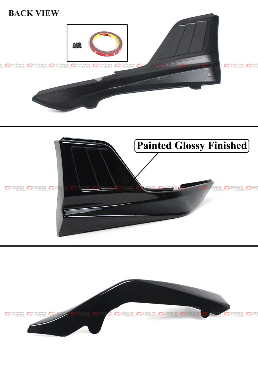 For 2020-2026 Toyota Corolla LE XLE SE XSE Sedan Gloss Black Rear Bumper Corner Apron Spats - Image 2