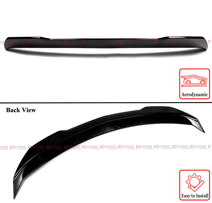 For 2020-2025 Cadillac CT4 V Blackwing Style Gloss Black Highkick Rear Trunk Spoiler Wing - Image 2