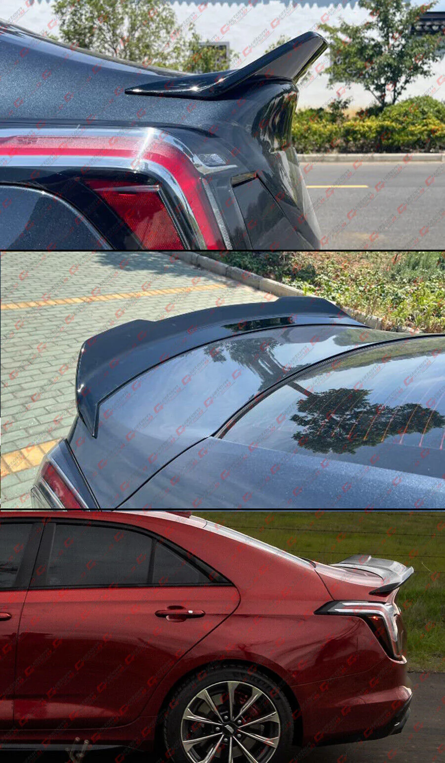 For 2020-2025 Cadillac CT4 V Blackwing Style Gloss Black Highkick Rear Trunk Spoiler Wing - Image 5