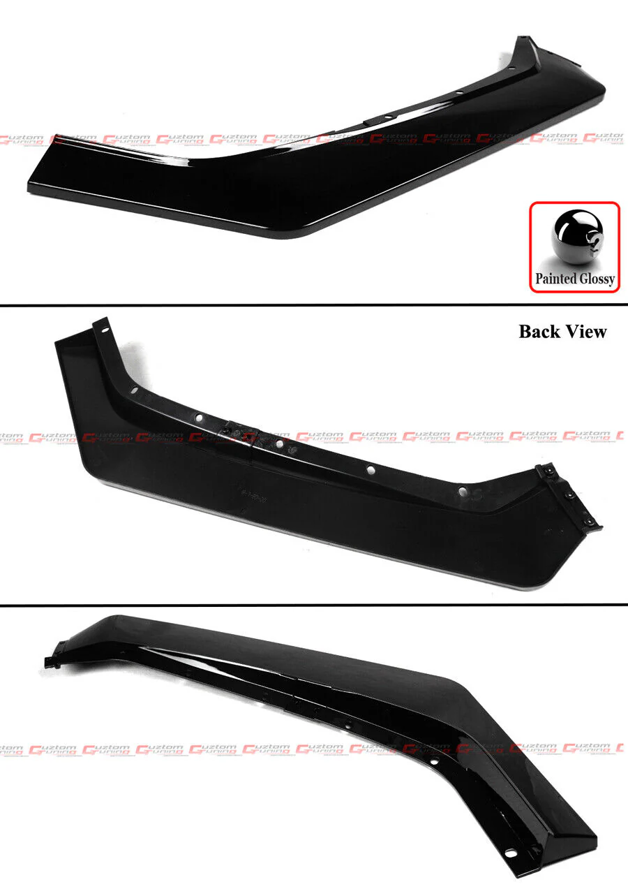 For 2020-2025 Corvette C8 Z51 Z07 Stingray Coupe Convertible Canard Style Gloss Black Front Bumper Lip Splitter - Image 4