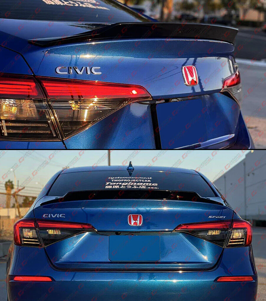 For 2022-2026 Honda Civic Sedan Gloss Black HighKick Duckbill Trunk Spoiler - Image 6