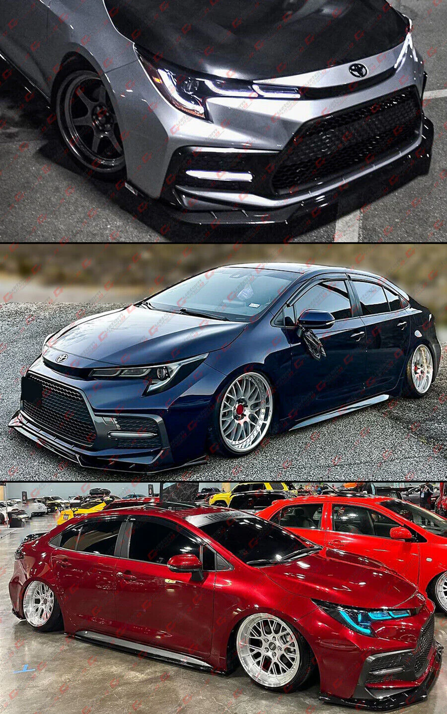 For 2020-2025 Toyota Corolla Sedan SE XSE V2 Gloss Black Front Bumper Lip Splitter - Image 5