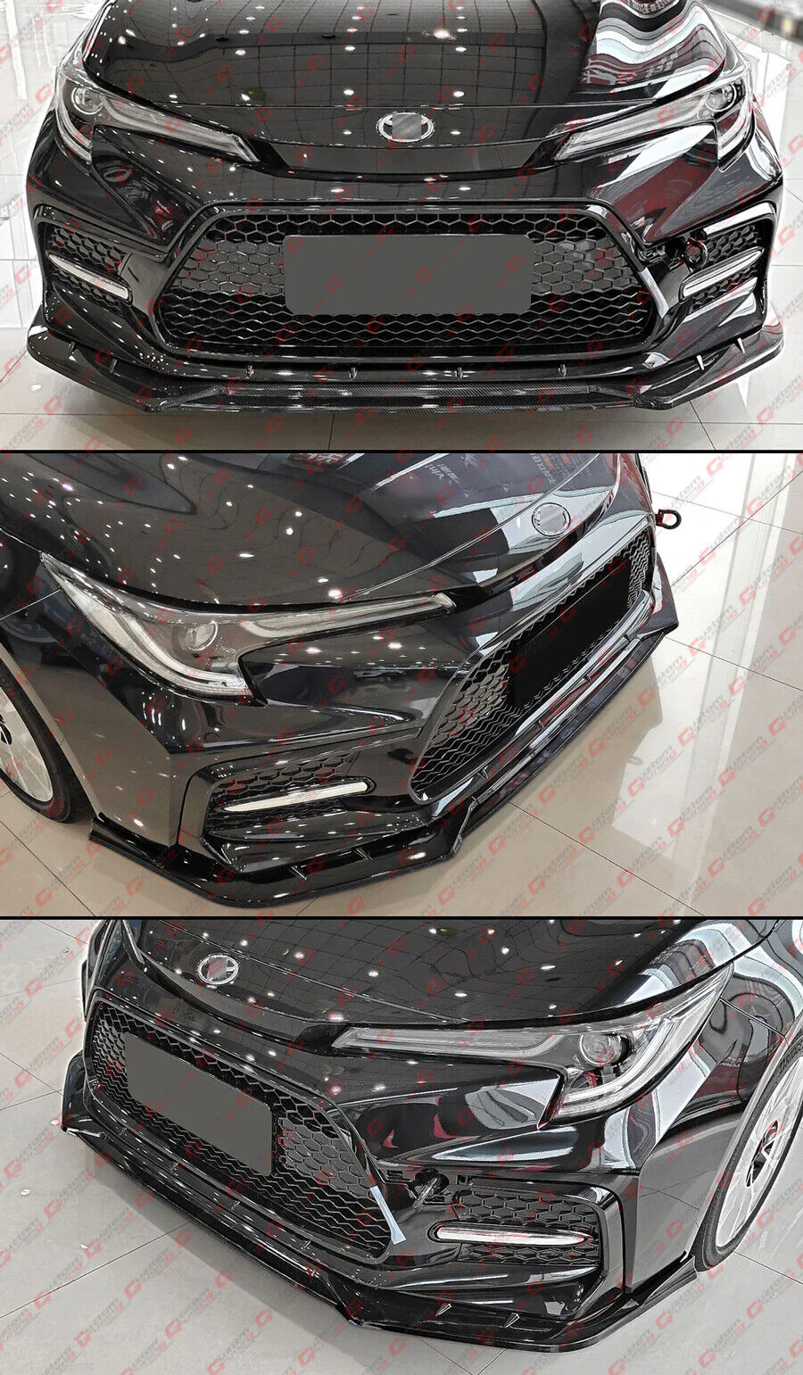 For 2020-2025 Toyota Corolla Sedan SE XSE V2 Gloss Black Front Bumper Lip Splitter - Image 6