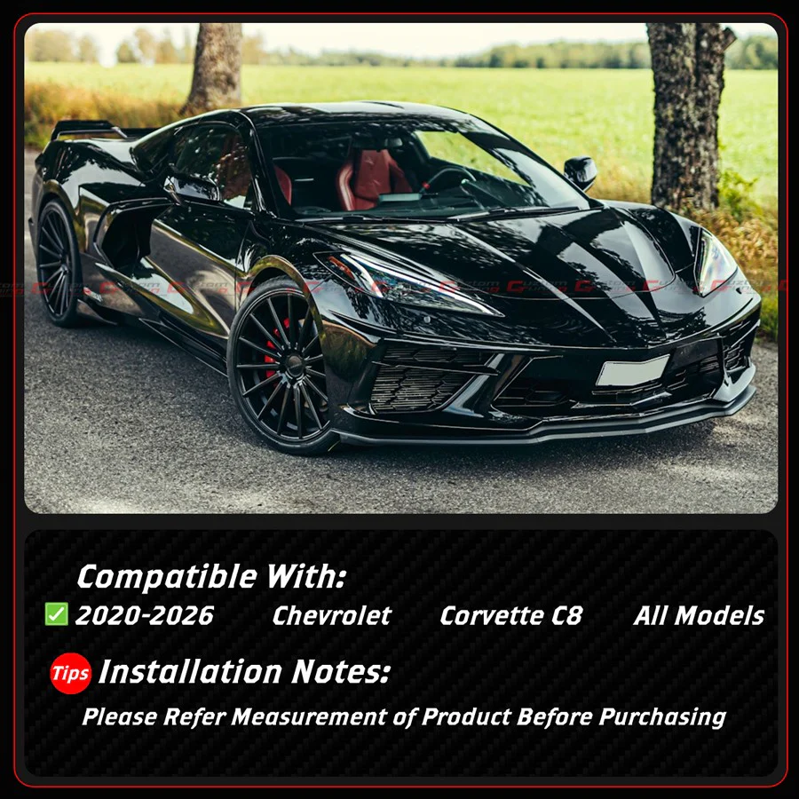 For 2020-2026 Corvette C8 Z51 Z06 Matt Black Rear License Plate Frame Holder Panel - Image 3