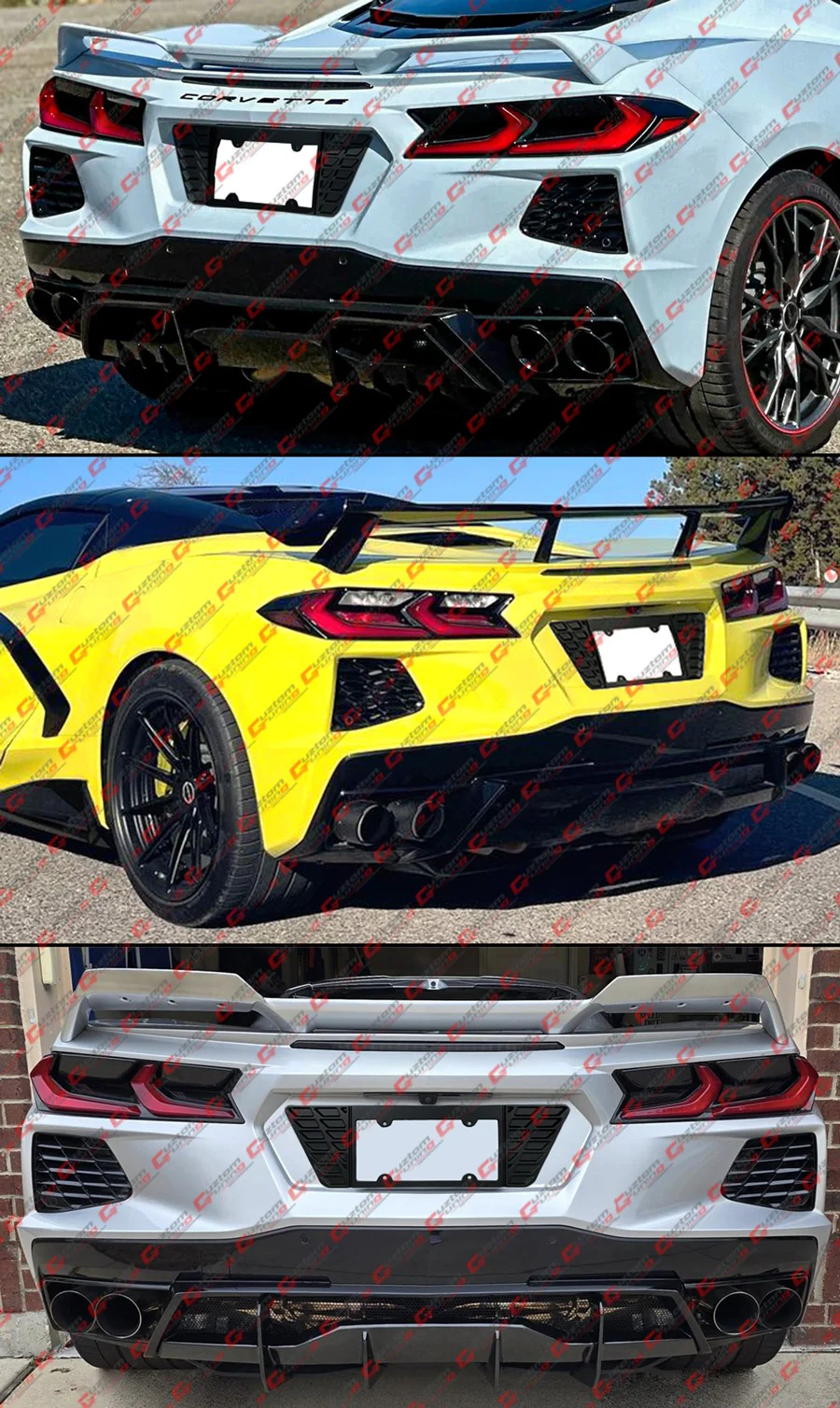 For 2020-2026 Corvette C8 Z51 Z06 Matt Black Rear License Plate Frame Holder Panel - Image 8