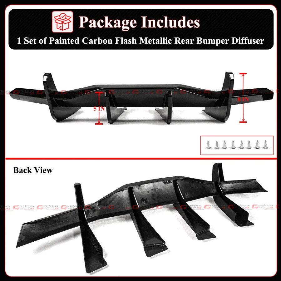 For 2020-26 Corvette C8 Z51 Stingray Carbon Flash GT Style Rear Bumper Diffuser - Image 3
