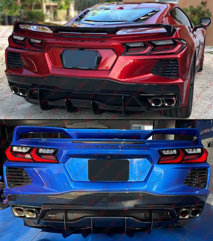 For 2020-26 Corvette C8 Z51 Stingray Carbon Flash GT Style Rear Bumper Diffuser - Image 7