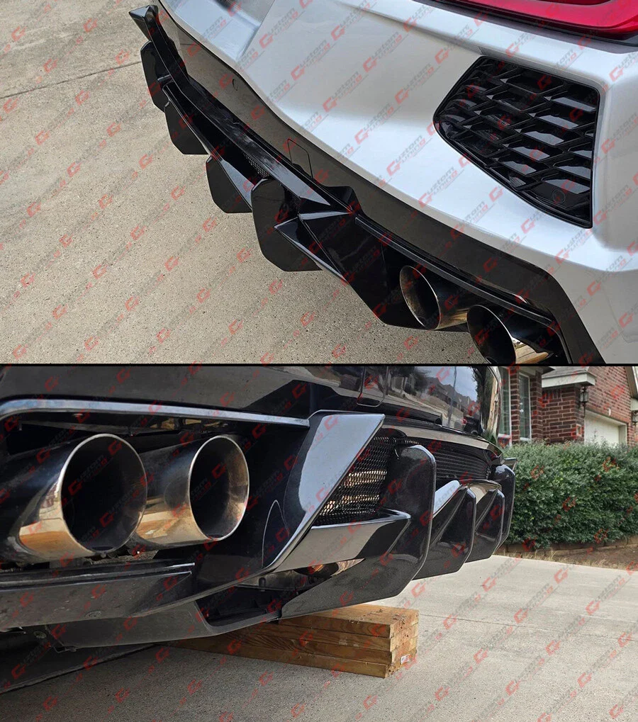 For 2020-26 Corvette C8 Z51 Stingray Carbon Flash GT Style Rear Bumper Diffuser - Image 8