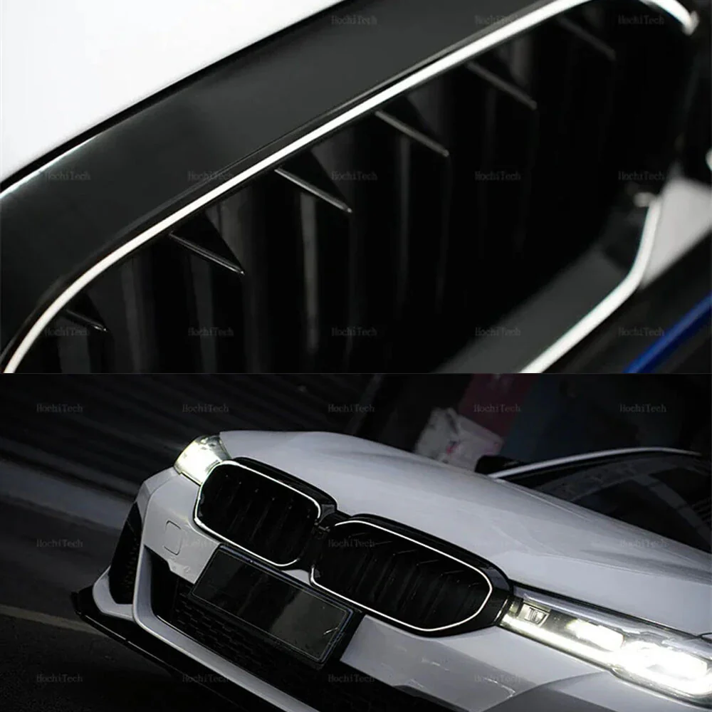 For 2021-2023 BMW 5Series G30 G31 LCI Front Bumper Kidney LED Light Grille Grill Gloss Black - Image 5
