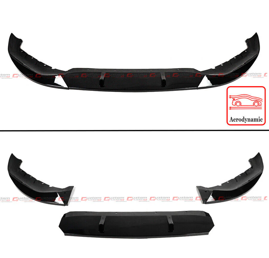 For 2021-2023 BMW G30 530i 540i M550i M Sport LCI FD Style Glossy Black Front Bumper Lip Splitter - Image 2