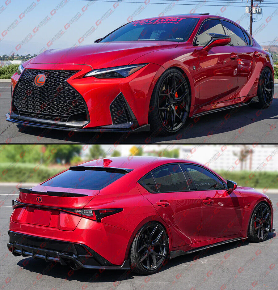 For 2021-2024 Lexus IS300 IS350 Carbon Fiber Winglet Side Skirt Extension - Image 3