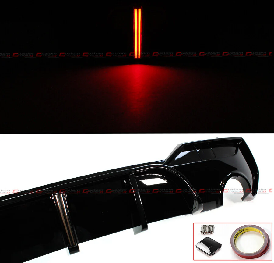 For 2021-2026 BMW Coupe G22 G23 4 Series 430i 440i M-Sport Smoke Lens LED Shark Fin Gloss Black Rear Diffuser - Image 3