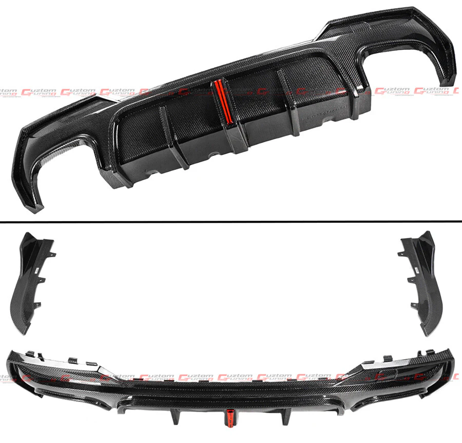 For 2021-2025 BMW G22 G23 430i K Style Carbon Fiber LED Rear Diffuser+Side Extension - Image 2