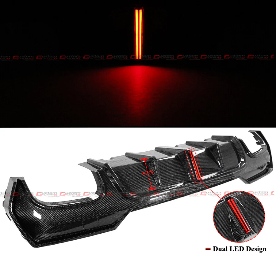 For 2021-2025 BMW G22 G23 430i K Style Carbon Fiber LED Rear Diffuser+Side Extension - Image 4