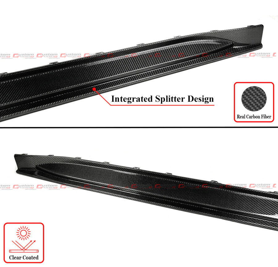 For 2021-2025 BMW G80 M3 Carbon Fiber Side Skirt Extension Splitter Replacement - Image 3
