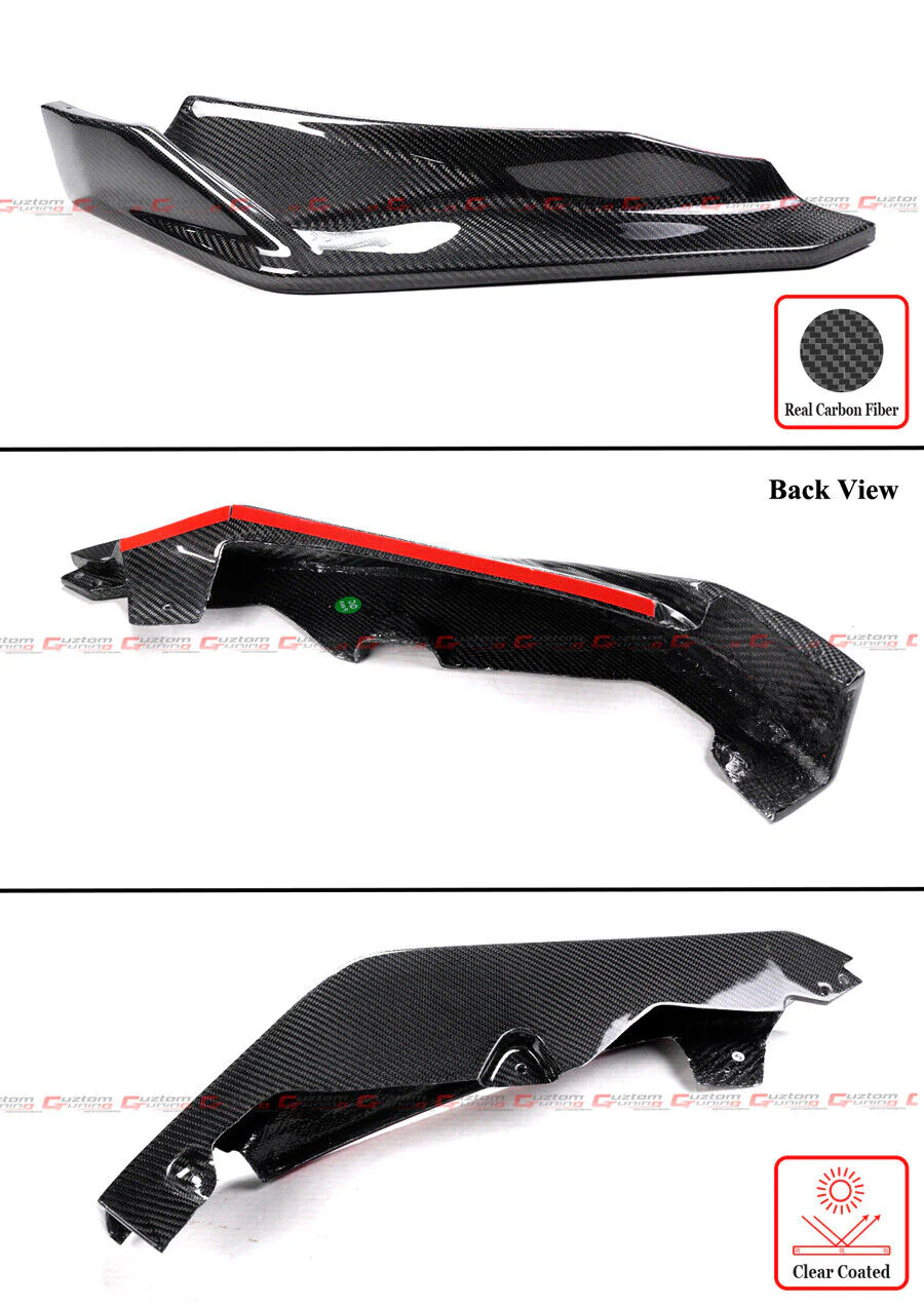 For 2021-2025 BMW G80 M3 G82 G83 M4 Carbon Fiber 3PCS Front Lip + Aero Canard Fin Set - Image 4