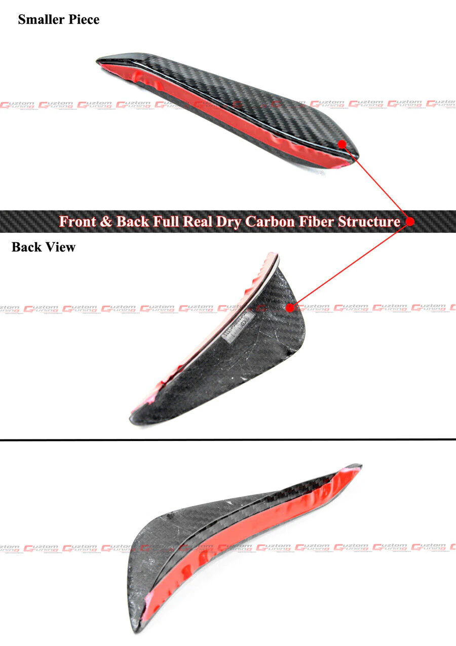 For 2021-2025 BMW G80 M3 G82 G83 M4 Carbon Fiber 3PCS Front Lip + Aero Canard Fin Set - Image 6