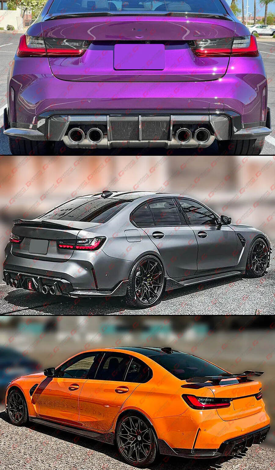 For 2021-2025 BMW G80 M3 MP Style Dry Carbon Fiber Rear Bumper Side Corner Spats Extension - Image 5