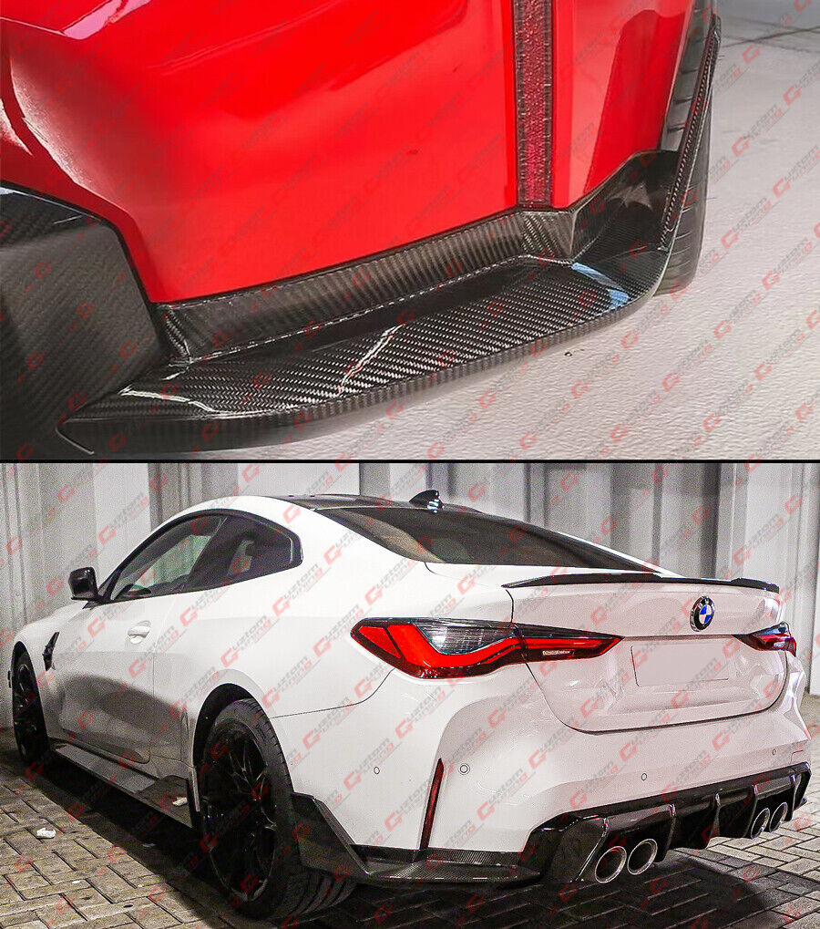 For 2021-2025 BMW G82 G83 M4 MP Style Dry Carbon Fiber Rear Bumper Corner Splitter Extension - Image 6