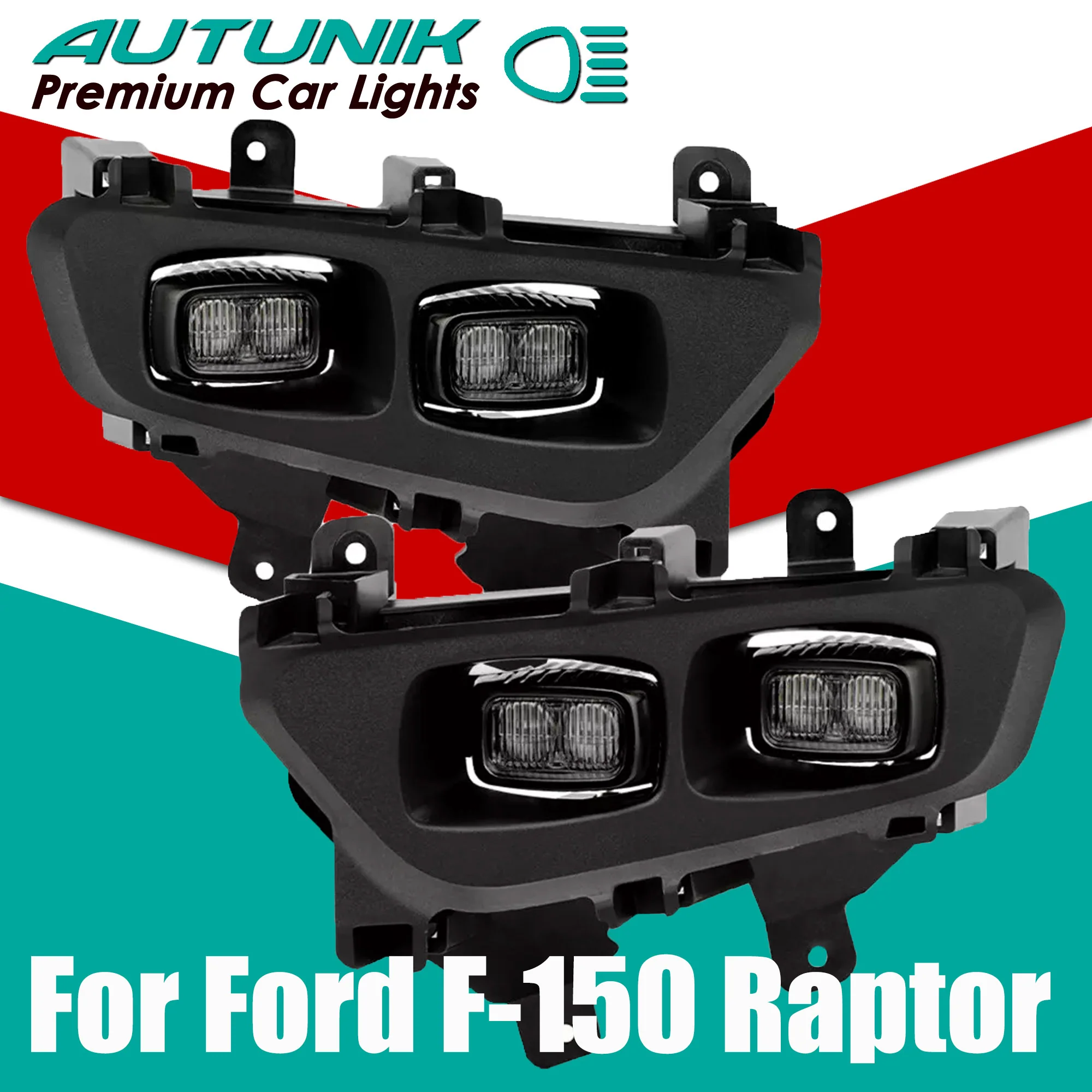 Front Bumper Driving Lamps LED Fog Lights w/ Switch for Ford F-150 Raptor 2021-2024 2025