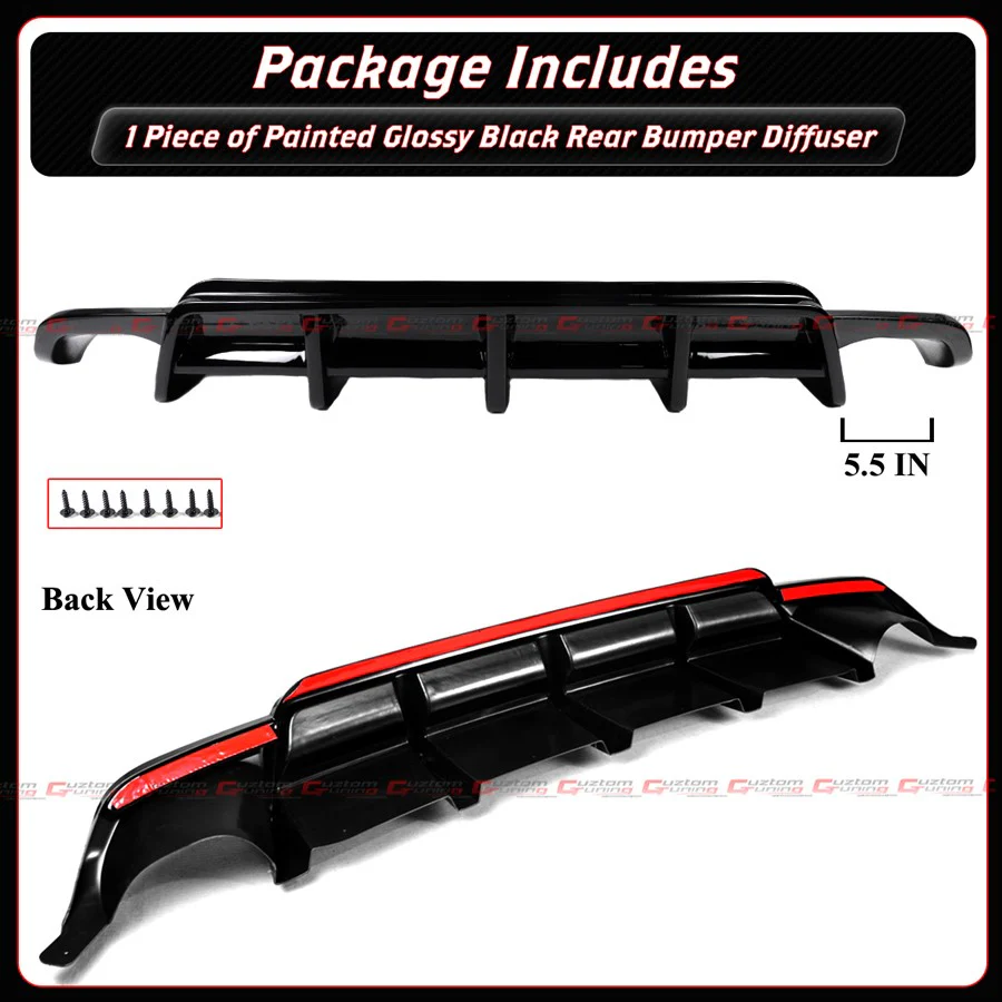 For 2021-2025 Lexus IS300 IS350 CTM Design V1 Gloss Black Rear Bumper Diffuser - Image 4