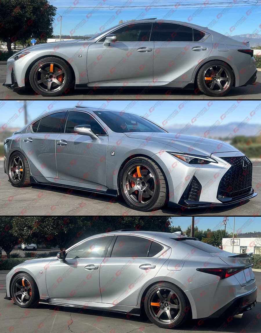 For 2021-2025 Lexus IS300 IS350 CTM V1 Gloss Black Winglet Side Skirt Extension - Image 5