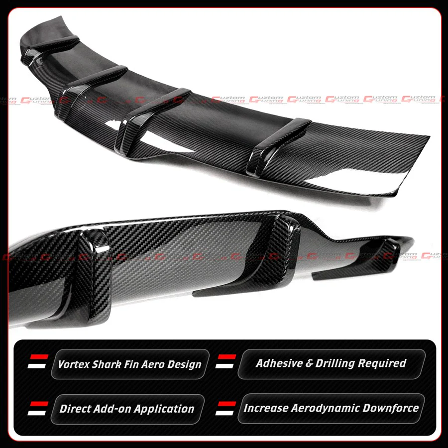 For 2021-2025 Tesla Model S V1 Style Full Carbon Fiber Rear Bumper Diffuser Valance - Image 2