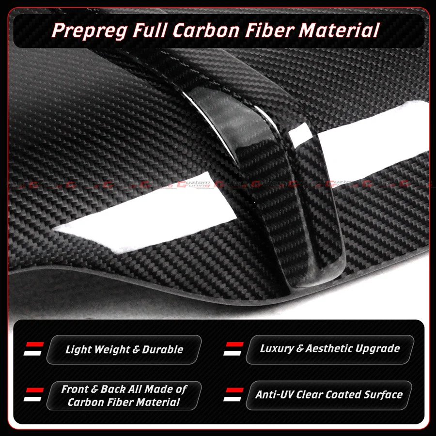 For 2021-2025 Tesla Model S V1 Style Full Carbon Fiber Rear Bumper Diffuser Valance - Image 3