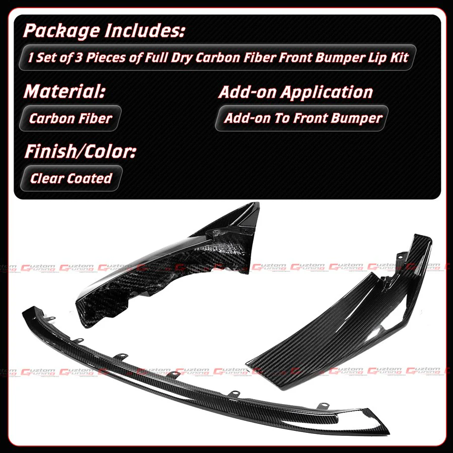 For 2021-2026 BMW G80 M3 G82 G83 M4 CSL Full Dry Carbon Fiber Front Bumper Lip - Image 2