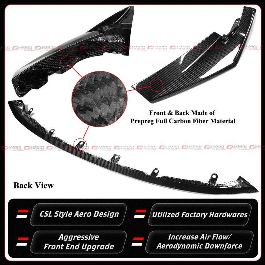 For 2021-2026 BMW G80 M3 G82 G83 M4 CSL Full Dry Carbon Fiber Front Bumper Lip - Image 3