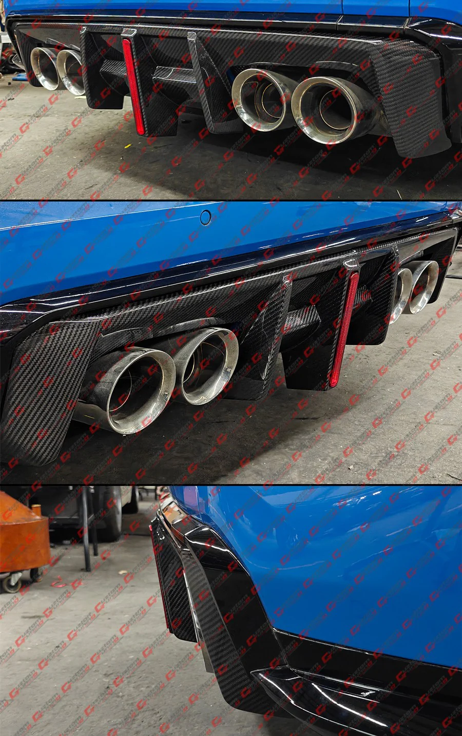 For 2021-2026 BMW G80 M3 G82 G83 M4 CTM V3 Full Carbon Fiber Rear Diffuser W/ LED - Image 8