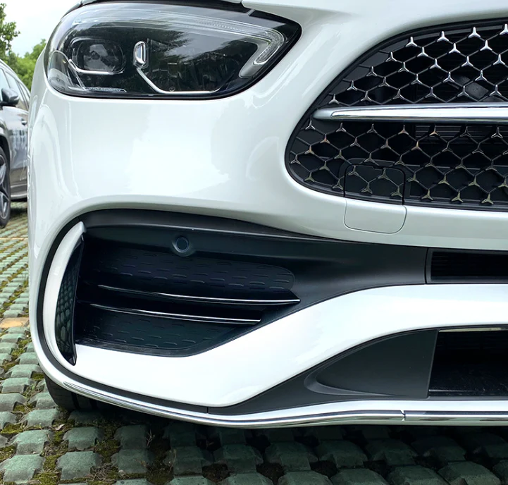 For 2022-2023 Mercedes C W206 S206 AMG Package Front Fog Light Lamp Cover Trim Glossy Black - Image 2