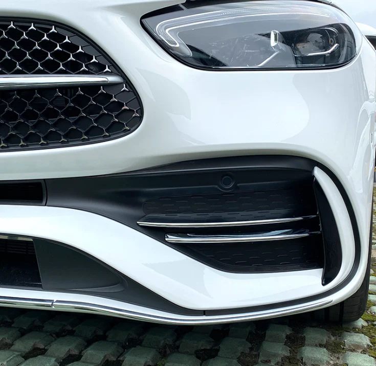 For 2022-2023 Mercedes C W206 S206 AMG Package Chrome Front Fog Light Lamp Cover Trim - Image 3