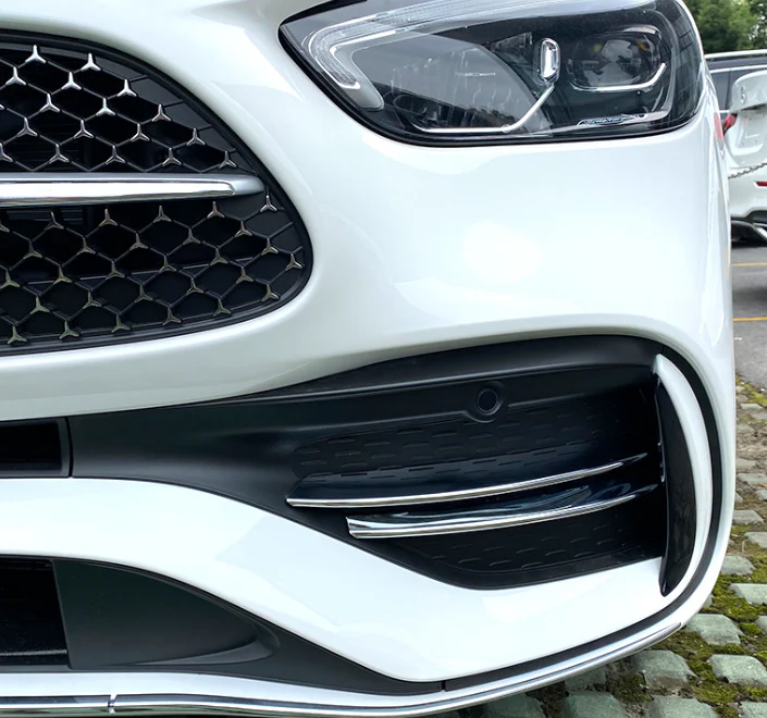 For 2022-2023 Mercedes C W206 S206 AMG Package Chrome Front Fog Light Lamp Cover Trim - Image 4