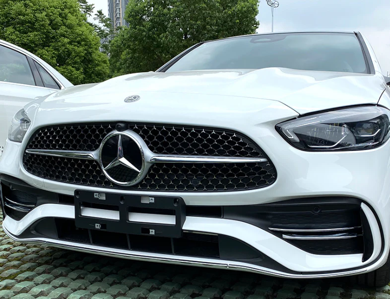 For 2022-2023 Mercedes C W206 S206 AMG Package Chrome Front Fog Light Lamp Cover Trim - Image 5