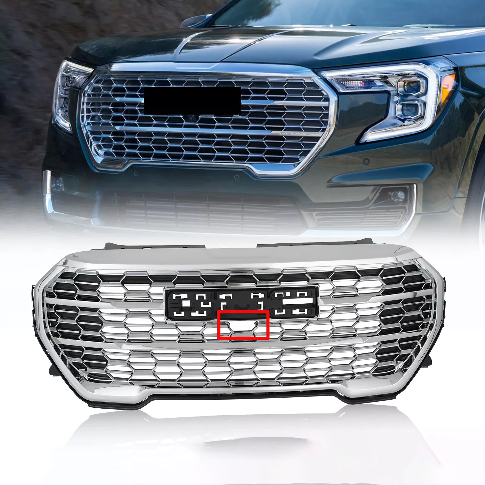 For 2022-2023 GMC Terrain Front Bumper Upper Grille Grill Chrome - Image 10