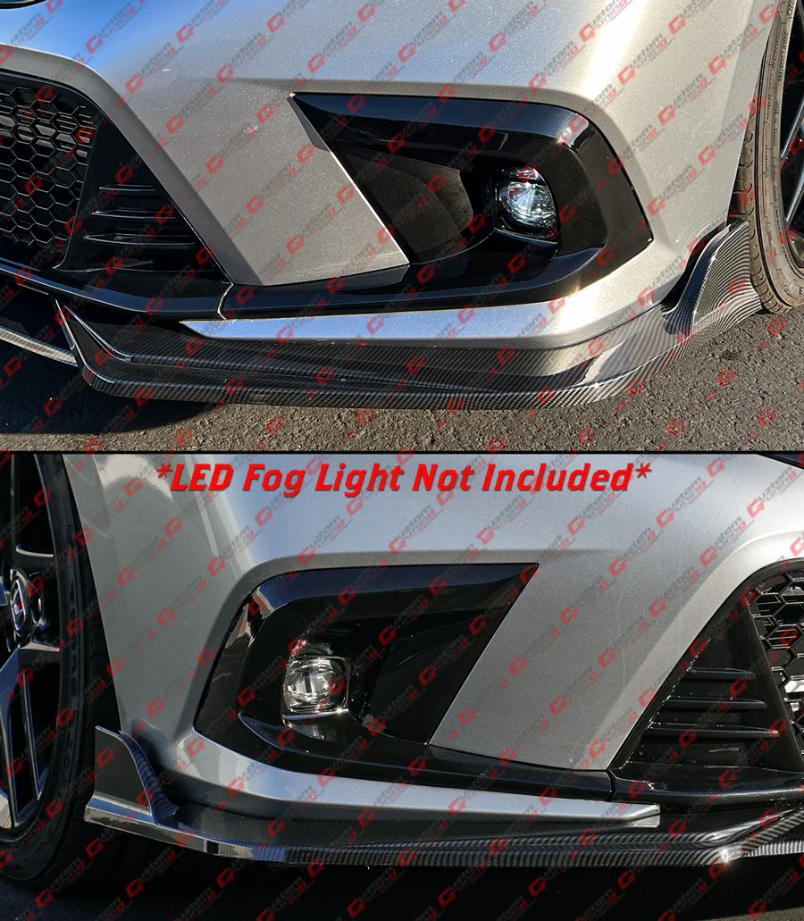 For 2022-2024 Honda Civic Gloss Black Front Lower Grill + Fog Light Bezel Cover Replacement - Image 9