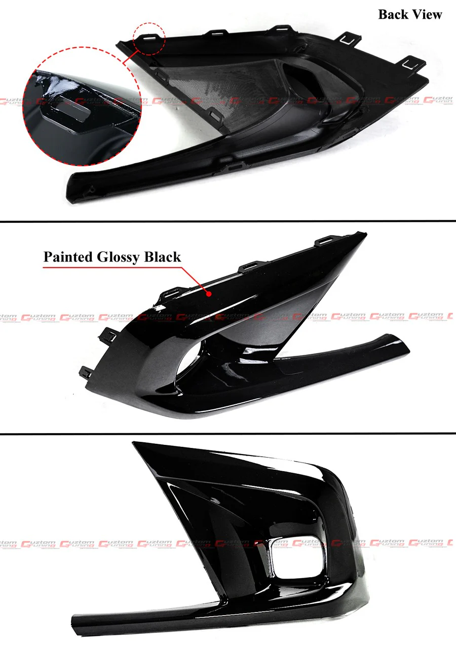 For 2022-2024 Honda Civic JDM Gloss Black Fog Light Lamp Bezel Cover Replacement - Image 3