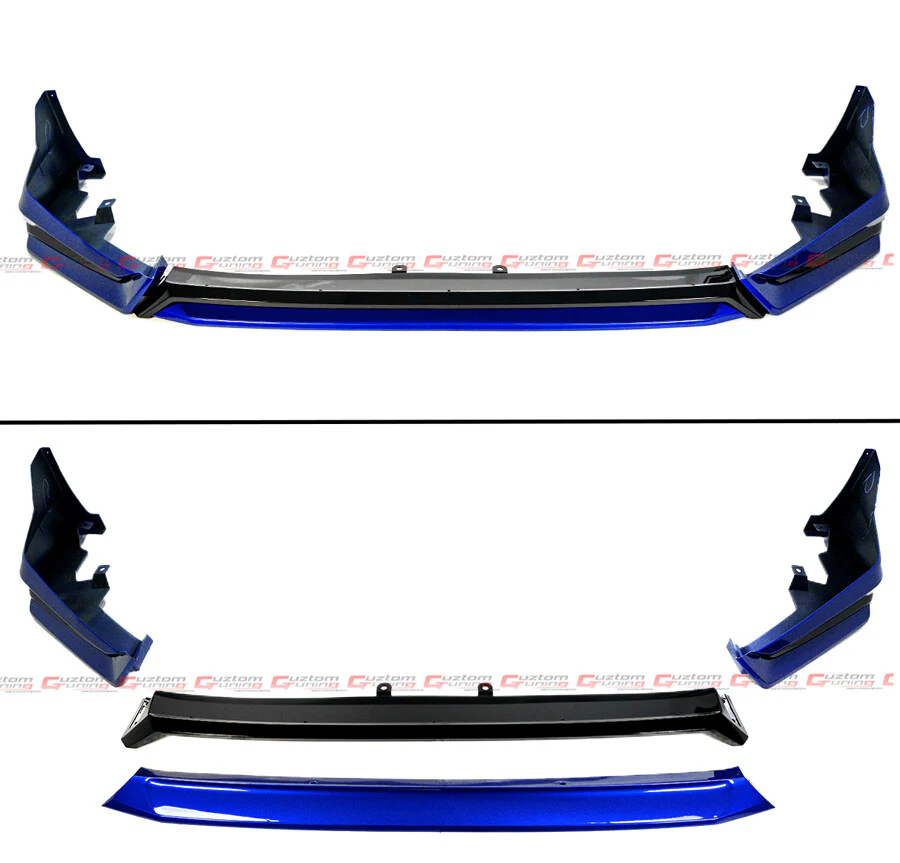 For 2022-2024 Honda Civic Yofer V3 Blk Aegean Blue Front Bumper Lip Splitter Kit - Image 3
