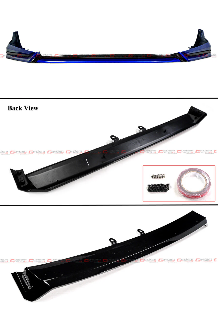 For 2022-2024 Honda Civic Yofer V3 Blk Aegean Blue Front Bumper Lip Splitter Kit - Image 4
