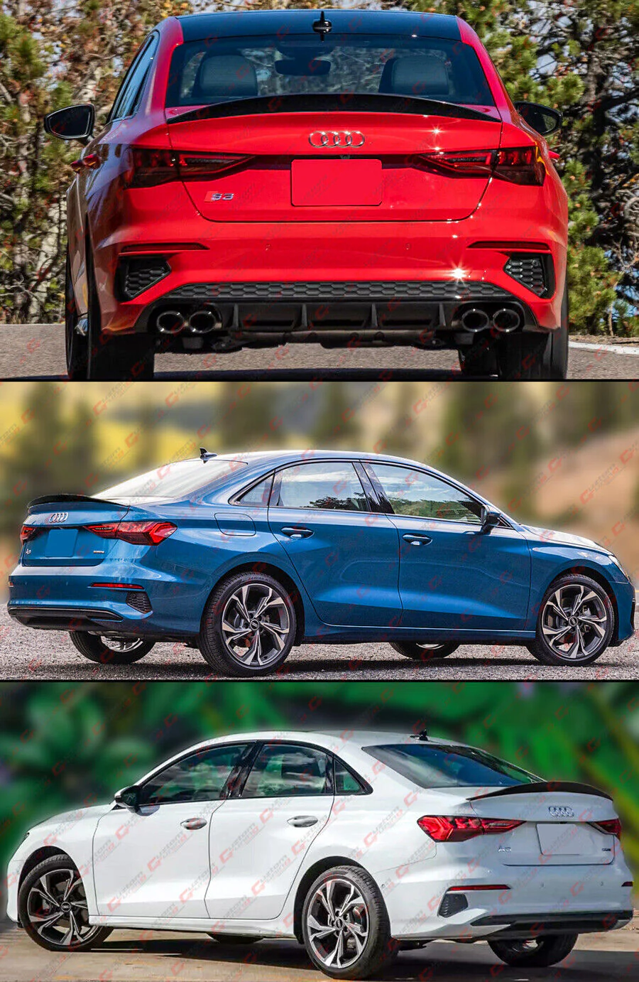 For 2022-2025 Audi A3 S3 RS3 8Y Carbon Fiber Highkick Rear Trunk Spoiler Wing - Image 4