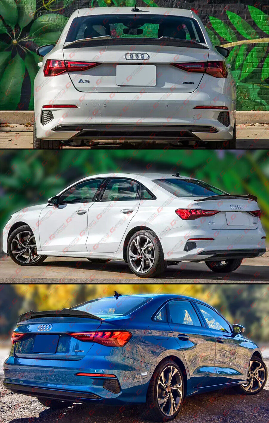 For 2022-2025 Audi A3 S3 RS3 8Y Carbon Fiber Rear Trunk Spoiler Wing - Image 4