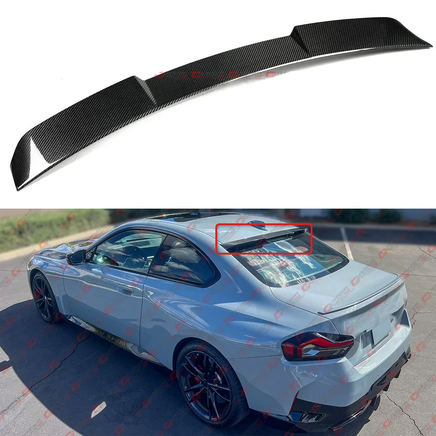 For 2022-2025 BMW G42 2-Series G87 M2 Real Carbon Fiber Rear Window Roof Spoiler Wing