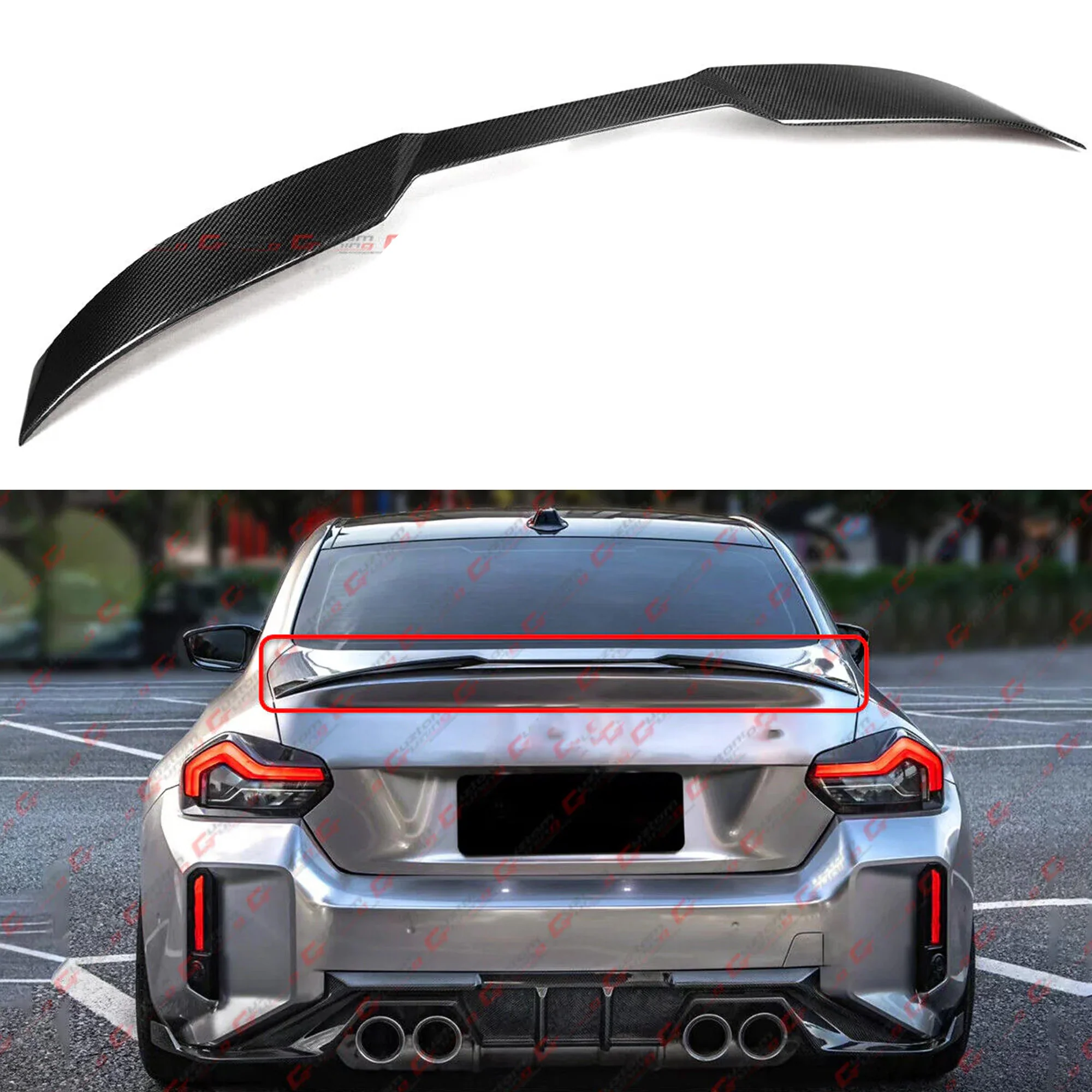 For 2022-2025 BMW G42 230i M240i G87 M2 Coupe Dry Carbon Fiber Trunk Spoiler