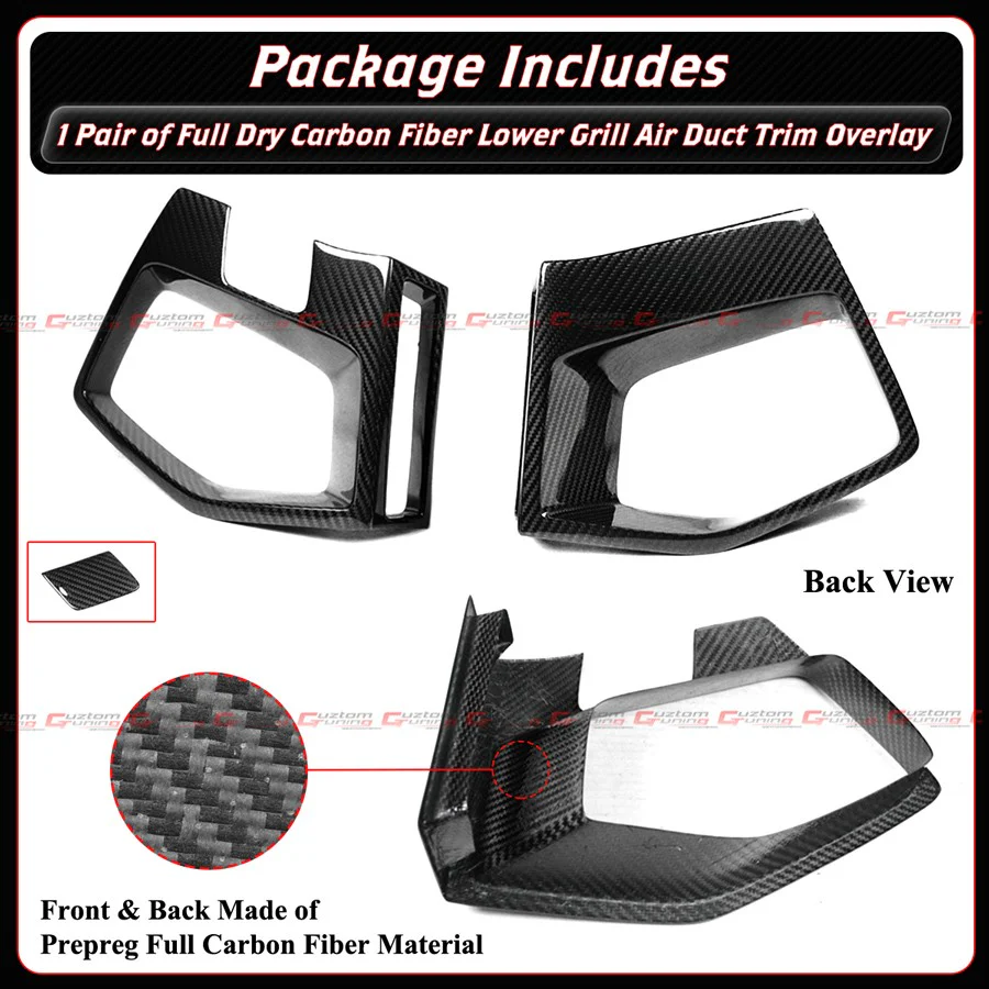For 2022-2025 BMW X3M X4M Full Carbon Fiber Front Bumper Lower Air Duct Trim Covers - Image 3