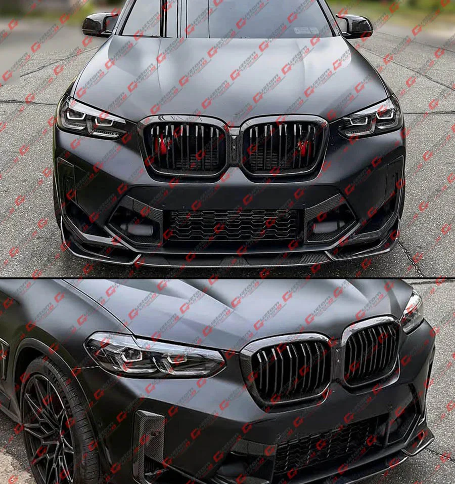 For 2022-2025 BMW X3M X4M Full Carbon Fiber Front Bumper Lower Air Duct Trim Covers - Image 7