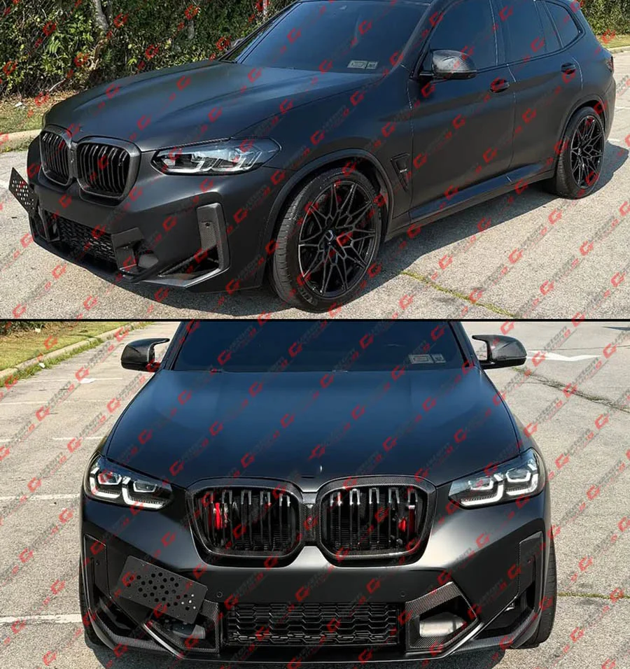 For 2022-2025 BMW X3M X4M Full Carbon Fiber Front Bumper Lower Air Duct Trim Covers - Image 8