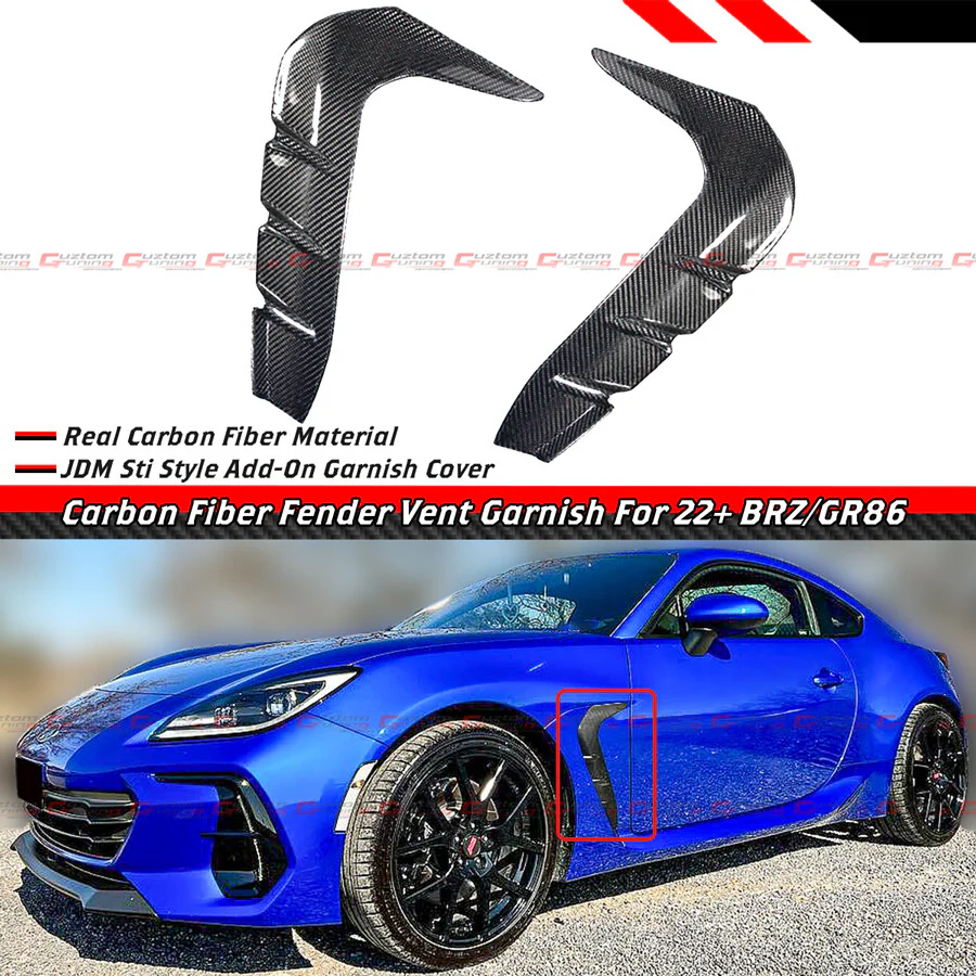 For 2022–2025 BRZ / GR86 ST Style Carbon Fiber Front Fender Side Vent Garnish Trim - Image 2